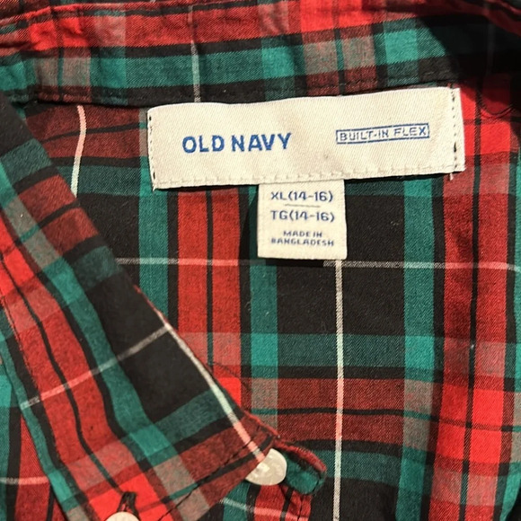 Old Navy  plaid button down boy dress shirt Sz 14/16 - Picture 5 of 10